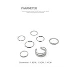 FN Simple Circle Ring 7-piece Set Tail Ring LOJS25