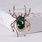 Inlaid Red Faux Gems Spider Shape Zinc Alloy Brooch Pin Simple Style Animal Theme Brooch For Women Girls