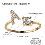 Gorgeous Stackable Alphabet Rings with Crystal Inlaid Initials - Perfect Gift for Women & Girls!