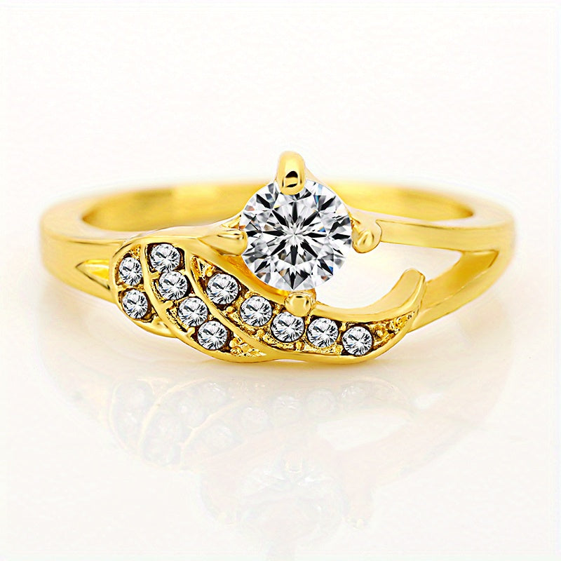 Fashion Wedding Ring Angel Wing Shape Inlaid Shining Zircons Silver Plated Engagement Wedding Ring For Female Evening Party Decor