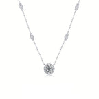 Stunning 925 Sterling Silver Moissanite Clavicle Chain Necklace - Elegant and Simple Design for Everyday Wear