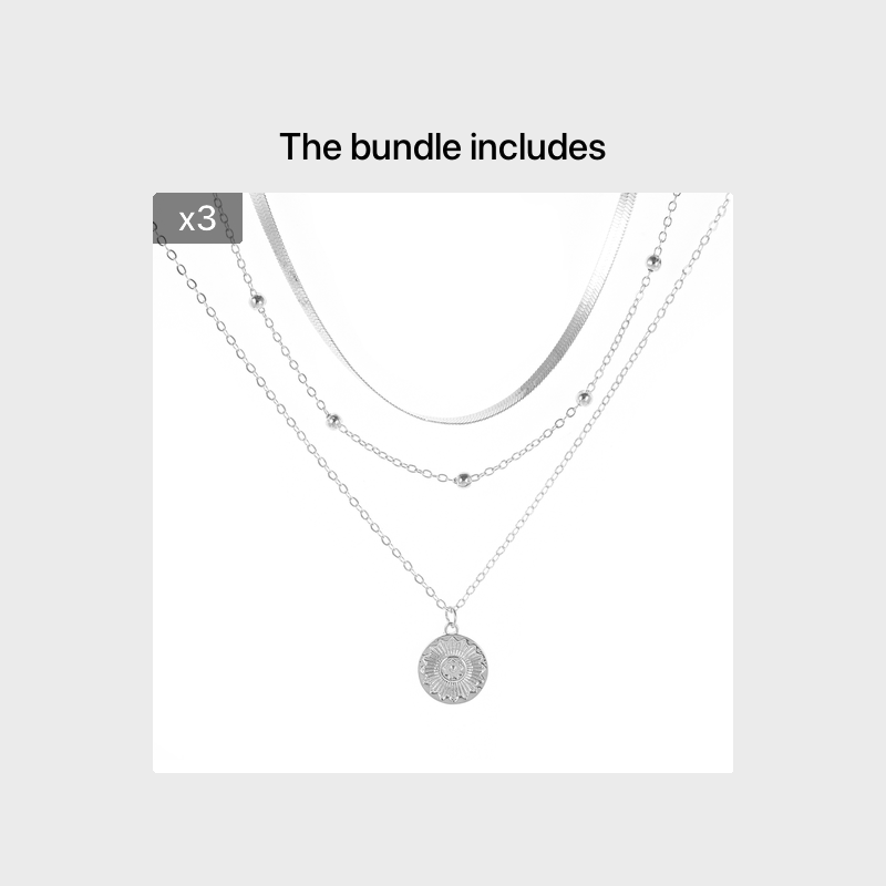 Simple Multi-layer Flounce Pendant Necklace For Women Blade Chain Neck Chain