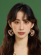 LB Hand Crochet "Heart" Earrings "Love" Ear Clip LOJL83