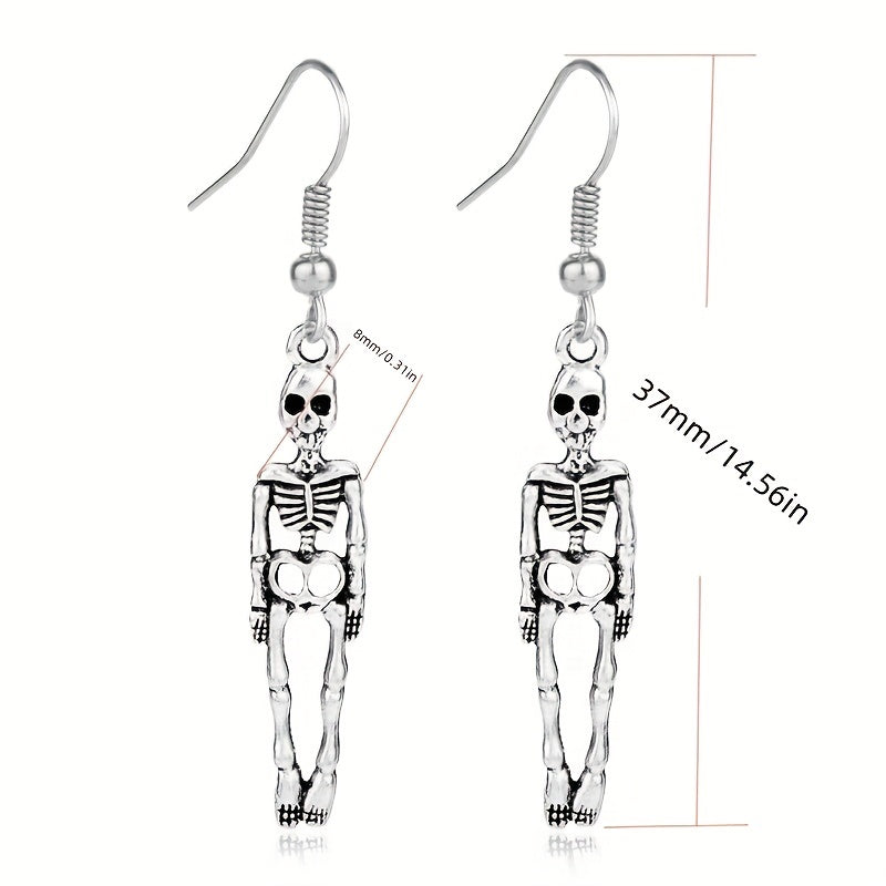 Vintage Skull Head Pendant Earrings - Perfect for Men & Women, Hip-hop & Halloween Decorations!