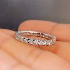 Gleaming White Zircon Ring: Perfect for Weddings & Engagements, Size 6-10