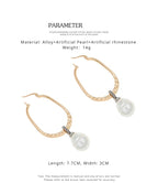 FN Artificial Pearl Drop Gold Earrings Studs LOJS110