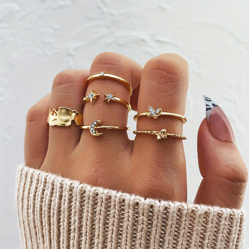 Hot Selling Metal Hollow Round Opening Rings Set