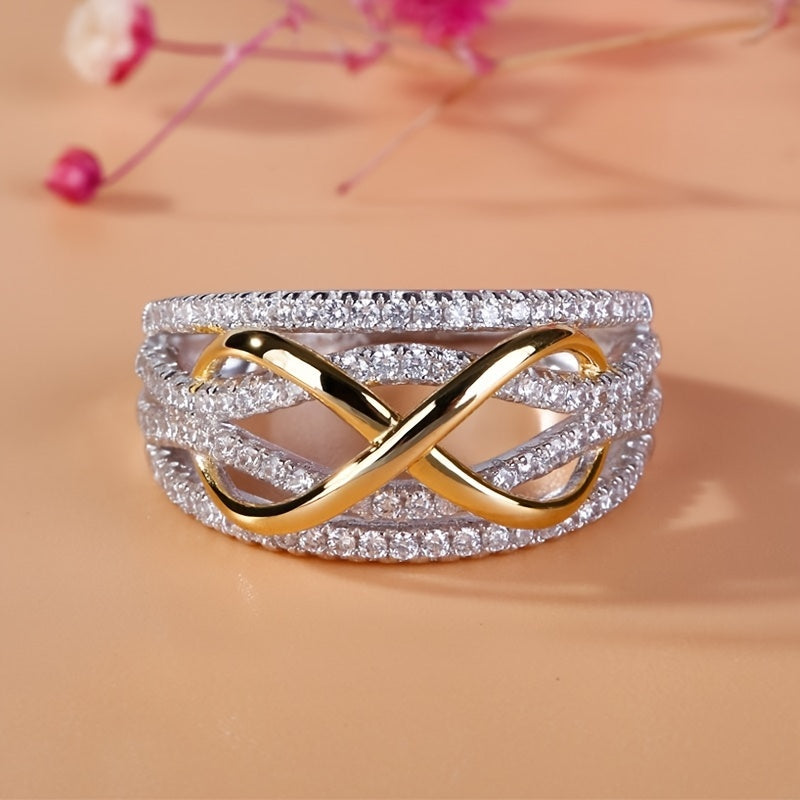 Elegantly Crafted Ladies Two Tone Infinity Shape Engagement/Wedding Ring