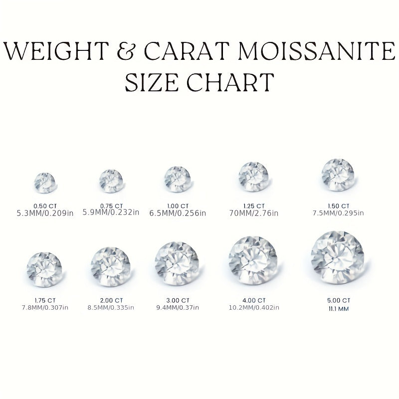 Stunning 0.5-3 Carat Round Moissanite Stud Earrings in 925 Sterling Silver - Perfect Gift for Women, Sparkling and Timeless