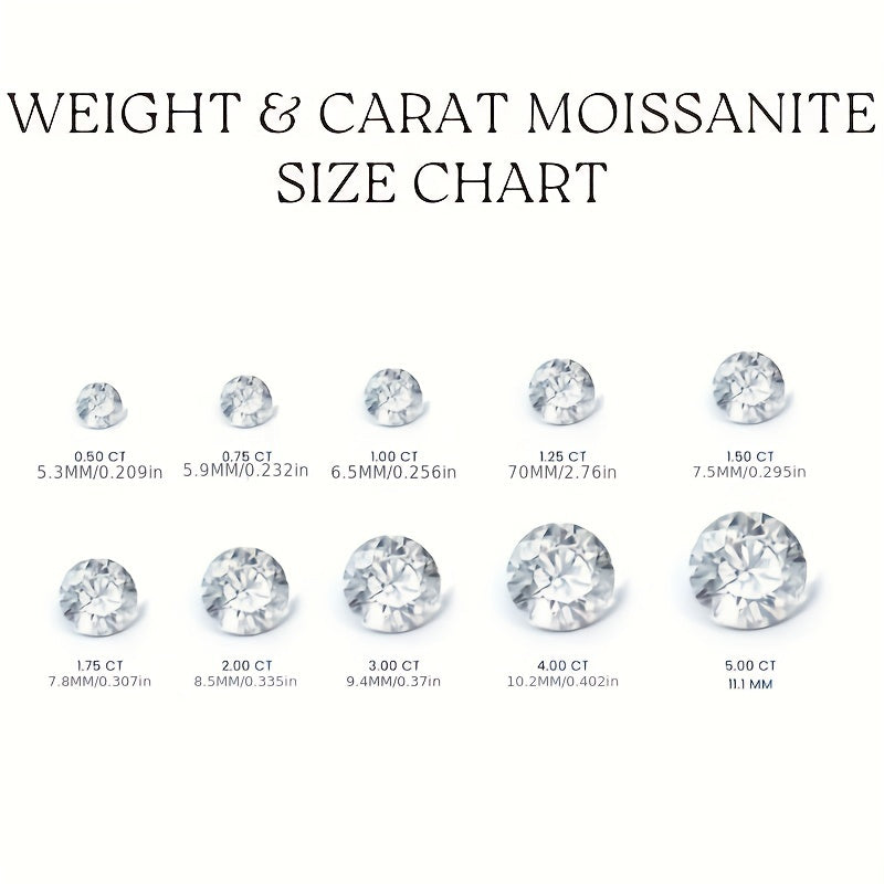 1pc 1-5 Ct Round D Color VVS Moissanite Necklace 1ct 4ct 3ct 5ct Moissanite Necklaces For Men 18K White Gold Plated 925 Silver Certified GIA Moissanite