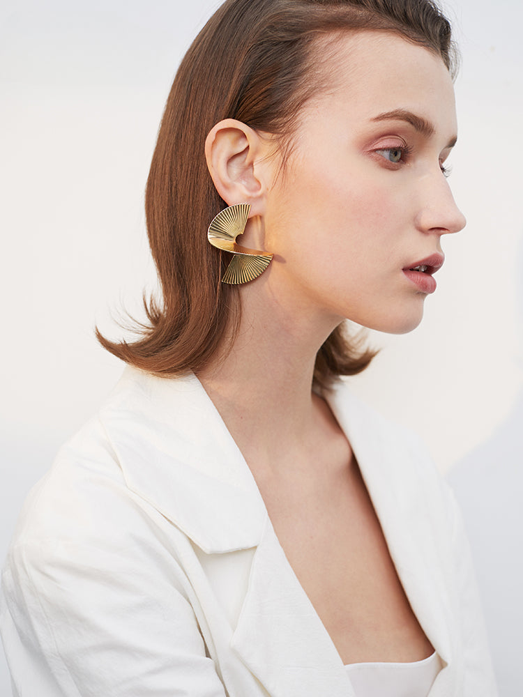 FN Circular Geometry Earrings LOJS98