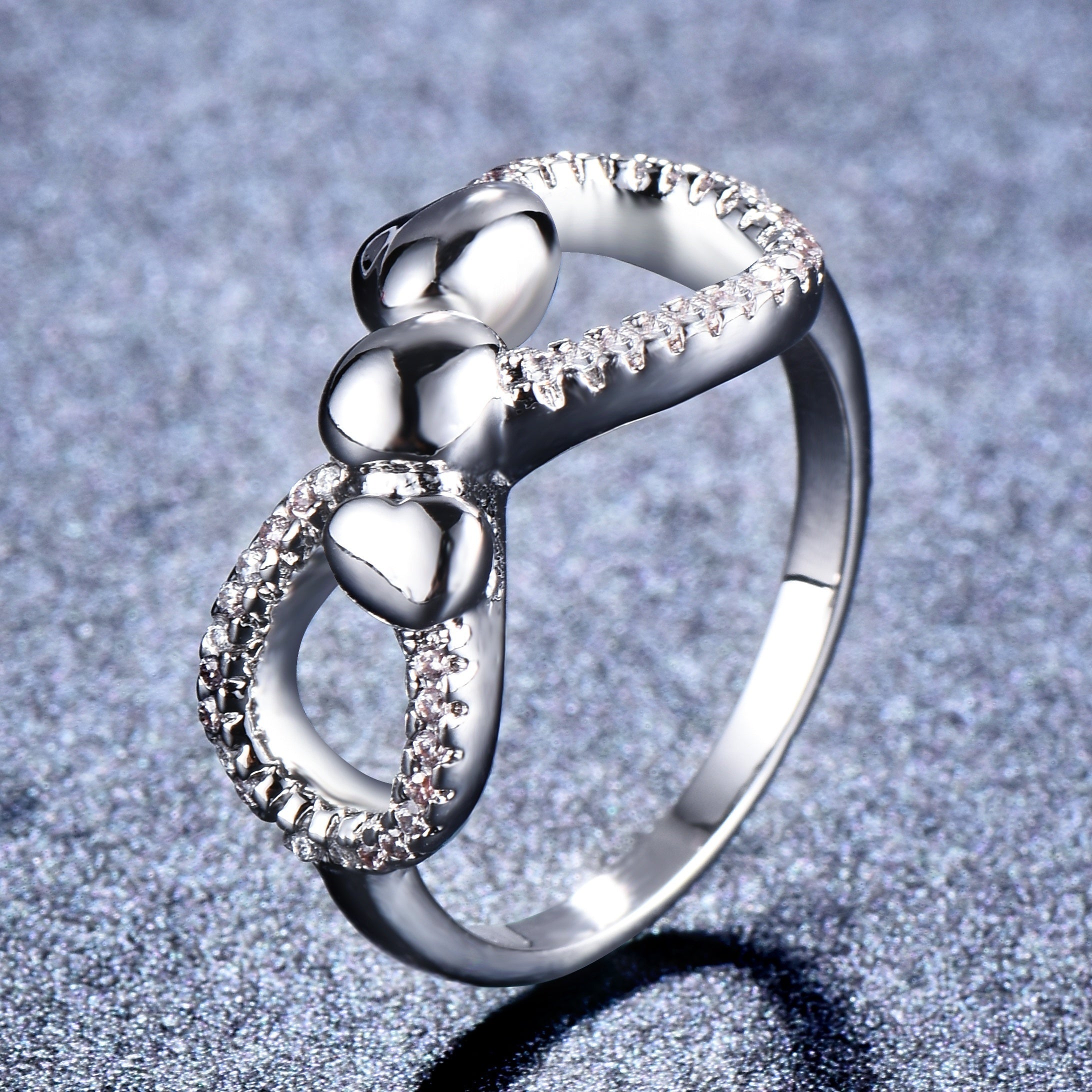 1pc Fashion Infinity Ring Infinity Sign Mixed With Heart To Heart For Female