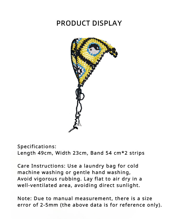 LB Hand Hook Knitting â€?Tai Chiâ€?Triangle Headscarf Hair Band LOJL79