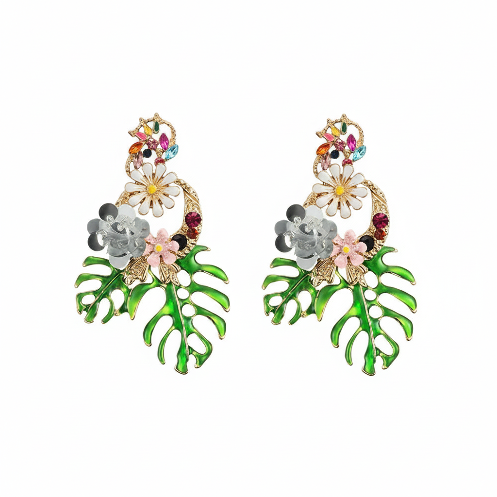 FN Long Tassel Flower Drop Earrings LOJS101