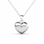 1ct Round Moissanite Heart Shaped Crystal Pendant White Gold Plated Necklace Jewelry Gift For Woman Girls