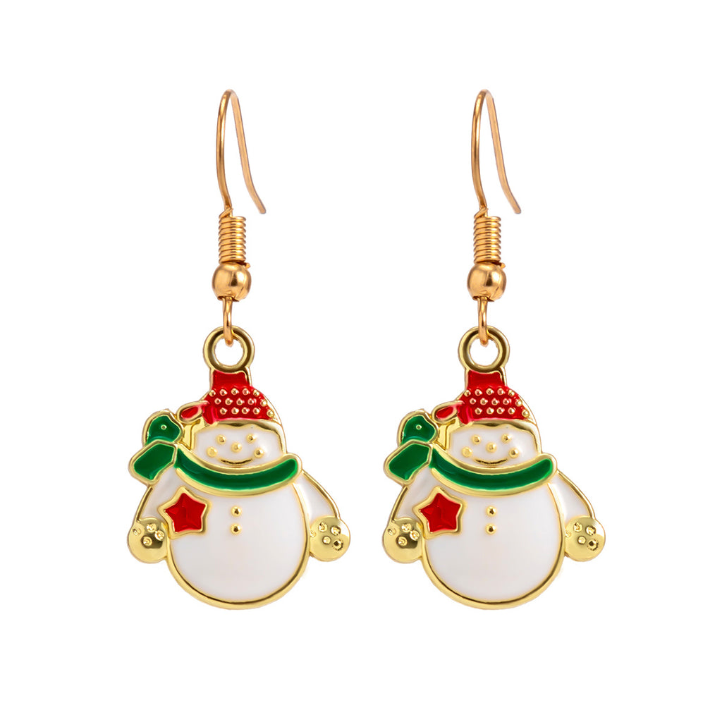Christmas Cute Earrings Candy Santa Claus Christmas Tree Elk Earrings LJC17