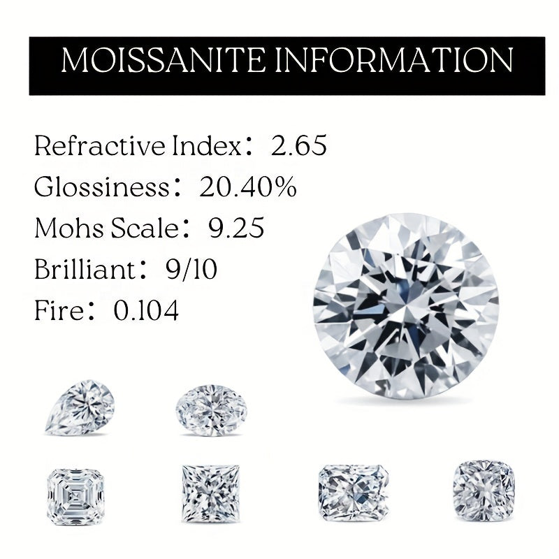 1 CARAT Round D Color VVS Moissanite Engagement Necklace Elegant Square-Round Shape 1ct Moissanite Rhinestones Pendant 925 Sterling Silver Necklace For Men