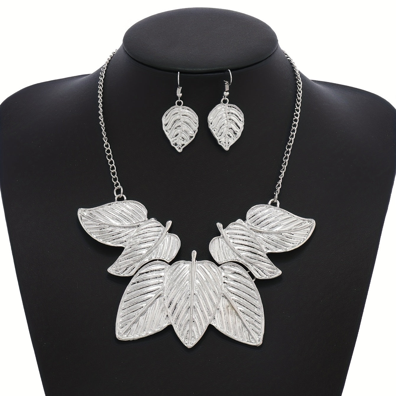 3pcs Vintage Jewelry Set Trendy Leaf Design Exaggerated Party Accessories For Female Perfect Chrismas Gift For Your Love