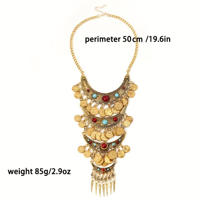 Elevate Your Look with This Multilayer Retro Necklace Coin Tassel Accessories