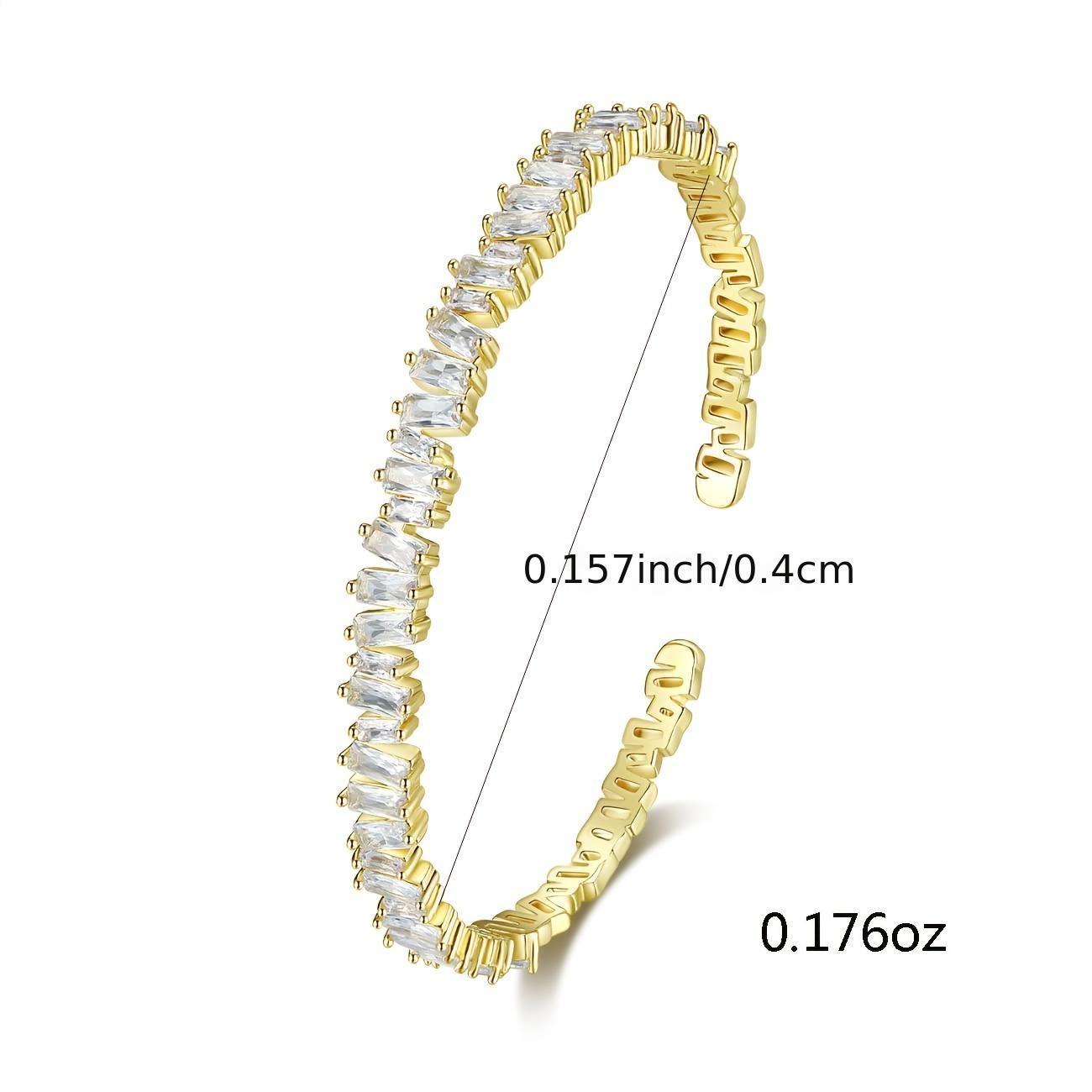 Gorgeous Gold Geometric Bracelet with Zircon - Perfect for Weddings & Engagements!