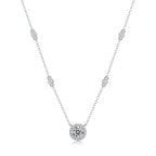 Stunning 925 Sterling Silver Moissanite Clavicle Chain Necklace - Elegant and Simple Design for Everyday Wear