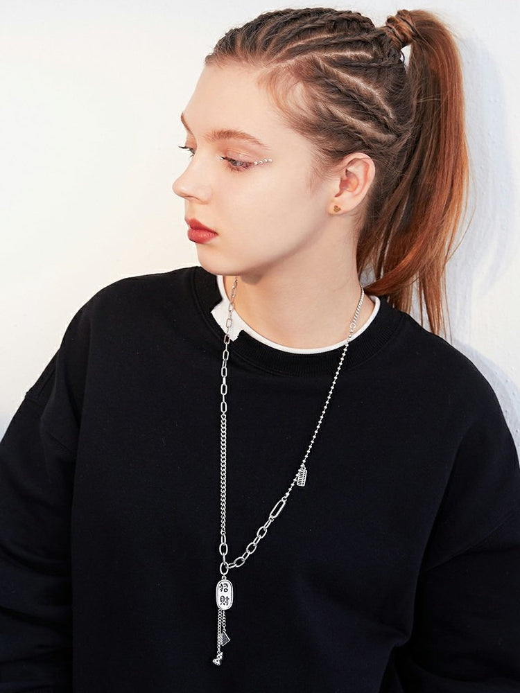 FN "Zhaocai" Pendant Sweater Chain Necklace LOJS85
