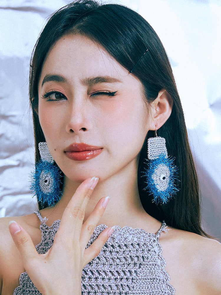 LB Hand Crochet "Square Round" Earrings LOJL106