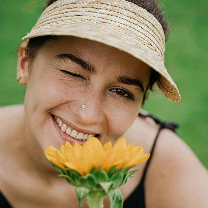 Add a touch of elegance to your nose piercing with our L Shape Nose Ring Studs adorned with CZ Butterfly Heart Moon Flower design