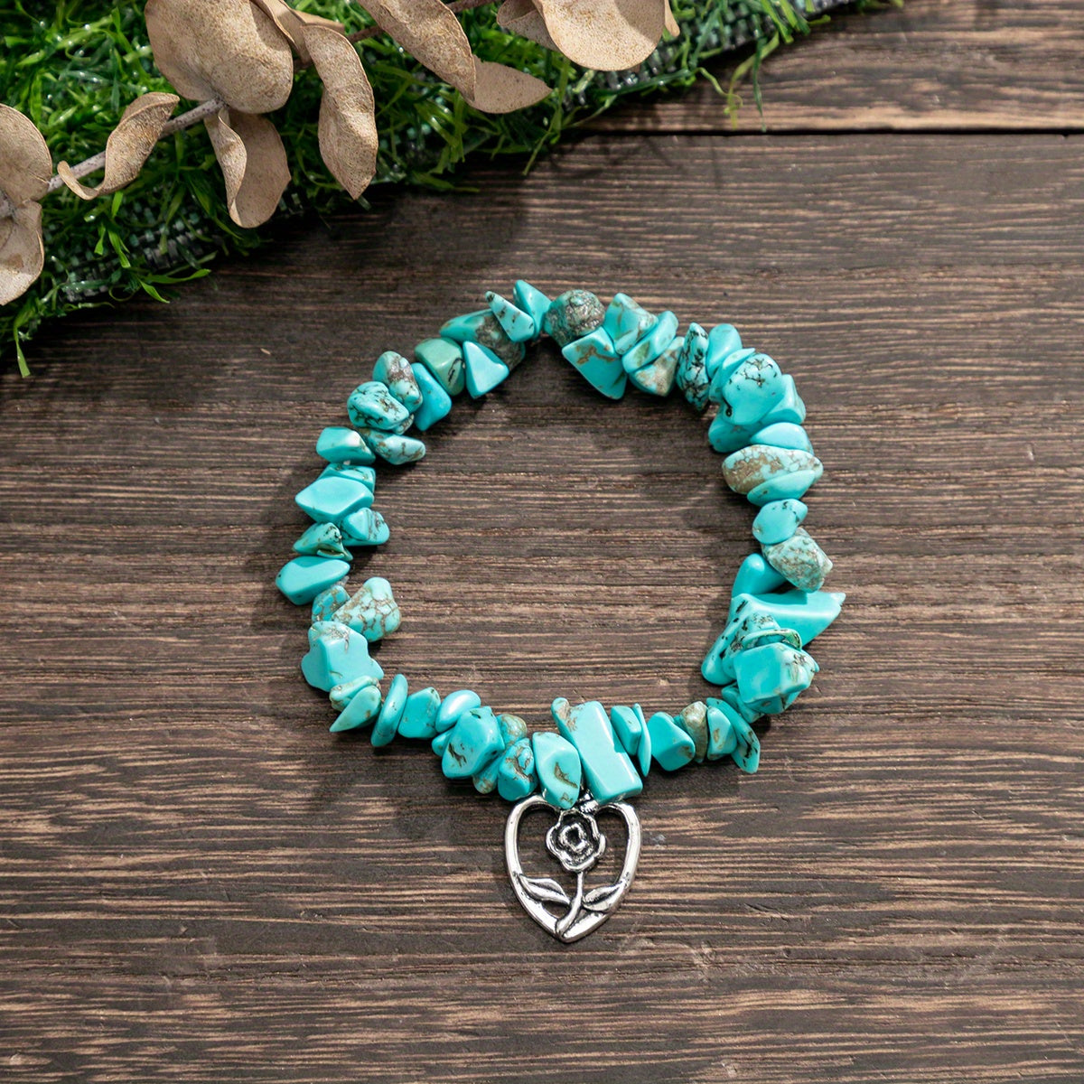 Vibrant Turquoise Beaded Bracelet - A Unique Ethnic Style Accessory
