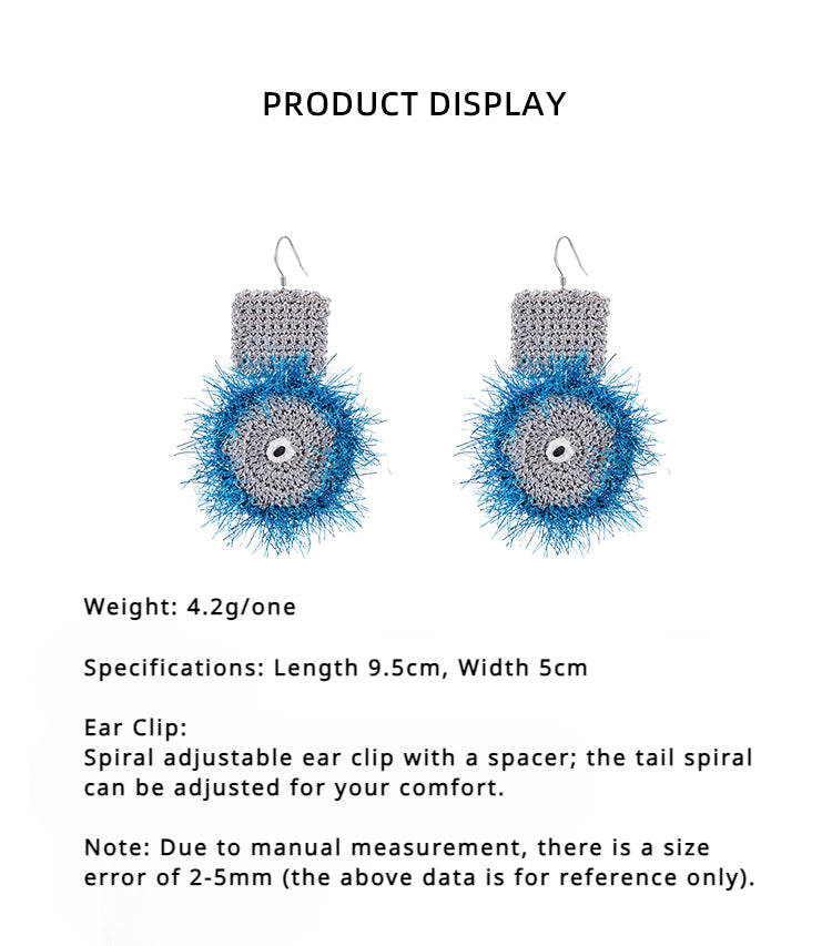 LB Hand Crochet "Square Round" Earrings LOJL106