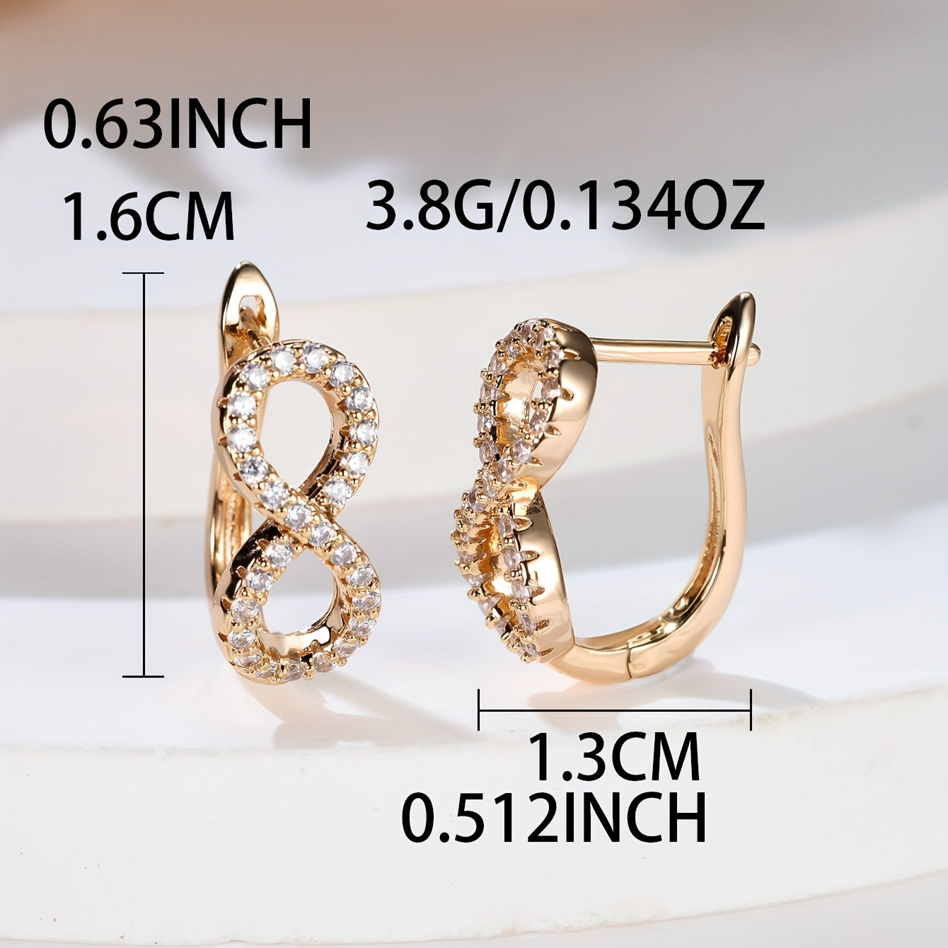 Gorgeous 18K Gold Plated Bohemian Hoop Earrings with Shiny Zircon Decor - Perfect for Everyday Wear!