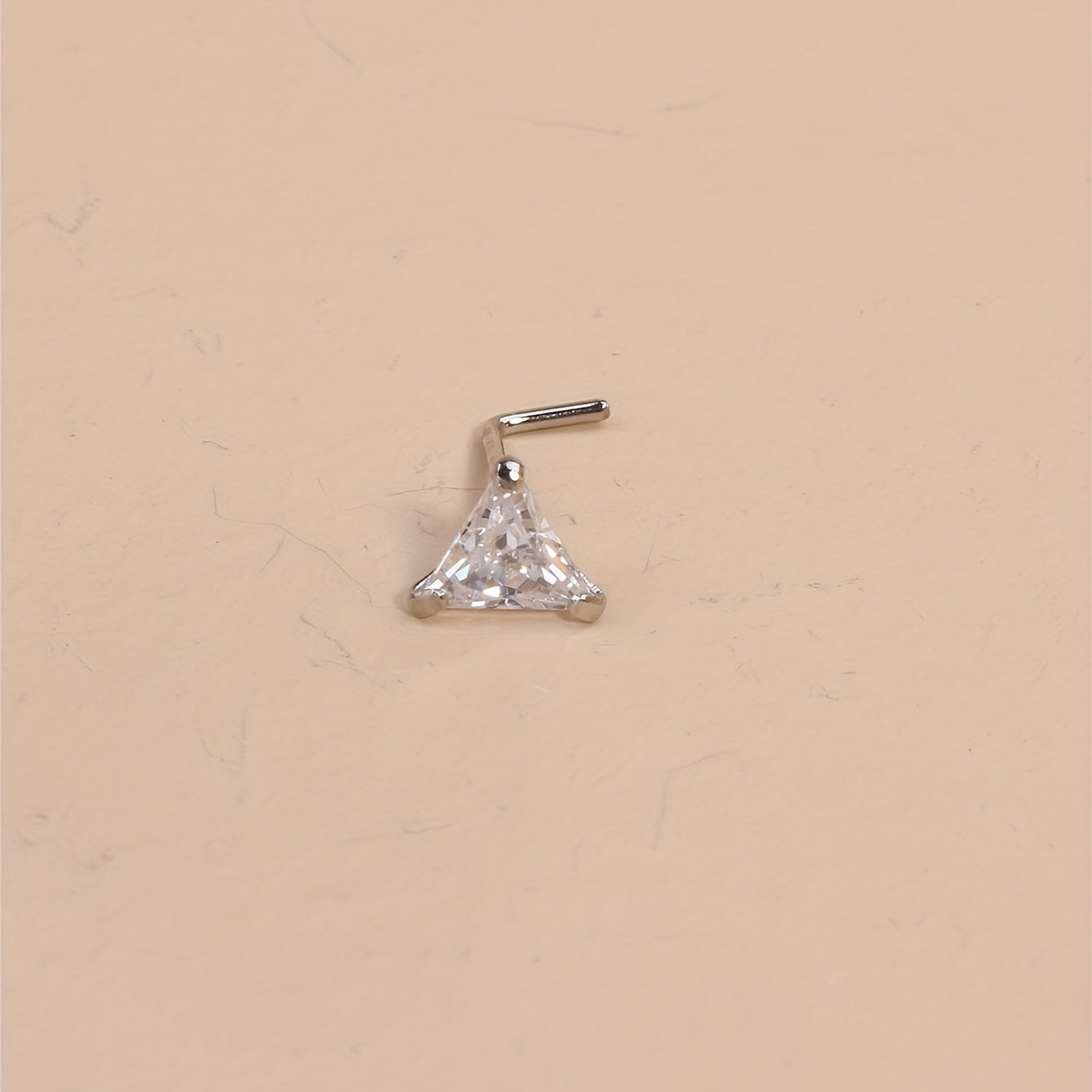 1PC Triangle Shape Nose Ring Cubic Zirconia L Shape Women's Nose Ring Stud Body Piercing Jewelry