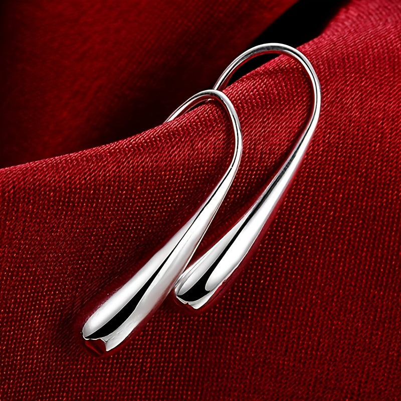 Add a touch of elegance with our Fashionable Water Drop 925 Silver Earrings - Women's Fine Jewelry