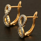 Gorgeous 18K Gold Plated Bohemian Hoop Earrings with Shiny Zircon Decor - Perfect for Everyday Wear!