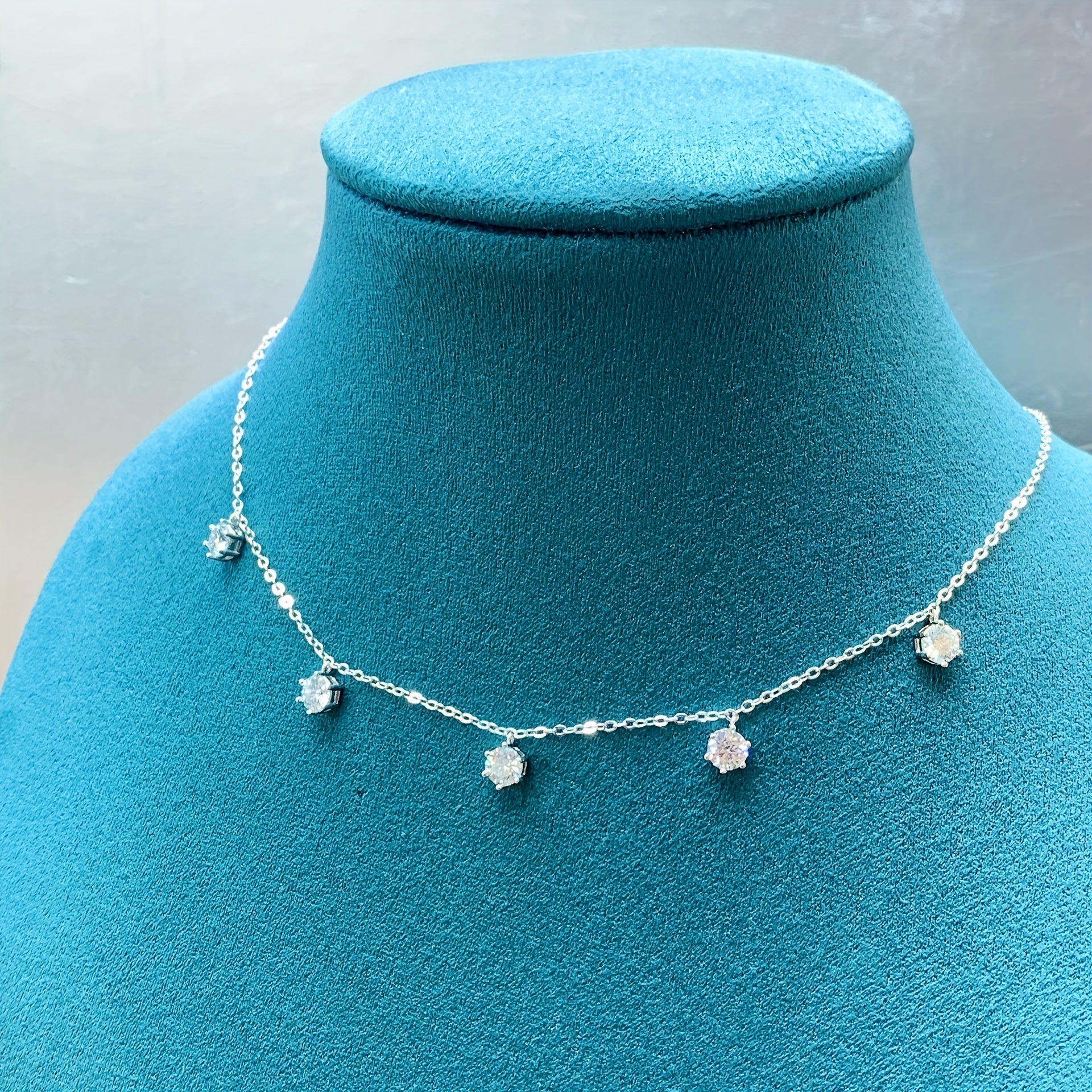 Starry Luxury Necklace - 925 Sterling Silver Moissanite Clavicle Chain for Women, Perfect Gift for Birthday, Anniversary, Proposal, Engagement, and Wedding