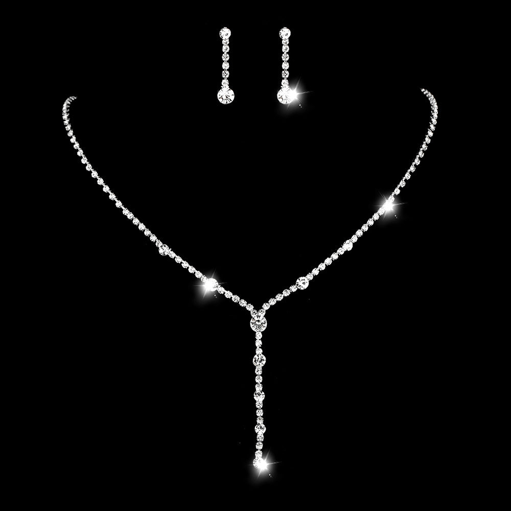 Jewelry Set Charm Necklace / Drop Earrings / Bracelet Rhinestones Pendant 2 Pcs / 3 Pcs Costume Jewelry Set Party Choker Necklace For Women And Girls