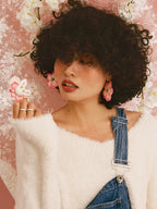 LB Hand Crochet "Sakura Rabbit" Cute Hair Clip LOJL75