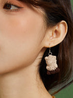 LB Hand Crochet "Little Bear" Earrings Cute Ear Clip LOJL97