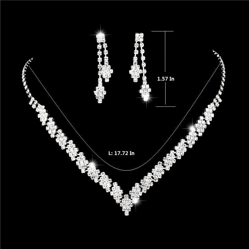 Shiny Chunky Jewelry Set with Tassel Earrings and Choker Necklace for Women and Girls - Perfect for Prom and Parties