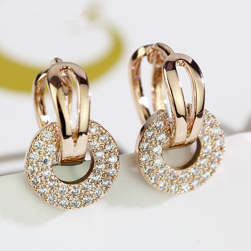 Gorgeous Silver Round Zircon Earrings - The Perfect Fashion Accessory for Stylish Women