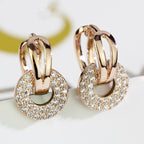 Gorgeous Silver Round Zircon Earrings - The Perfect Fashion Accessory for Stylish Women