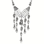 3pcs Earrings Plus Necklace Gothic Style Jewelry Set Trendy Skull Head And Skull Hand Design Golden Or Silvery Make Your Call Halloween Decor
