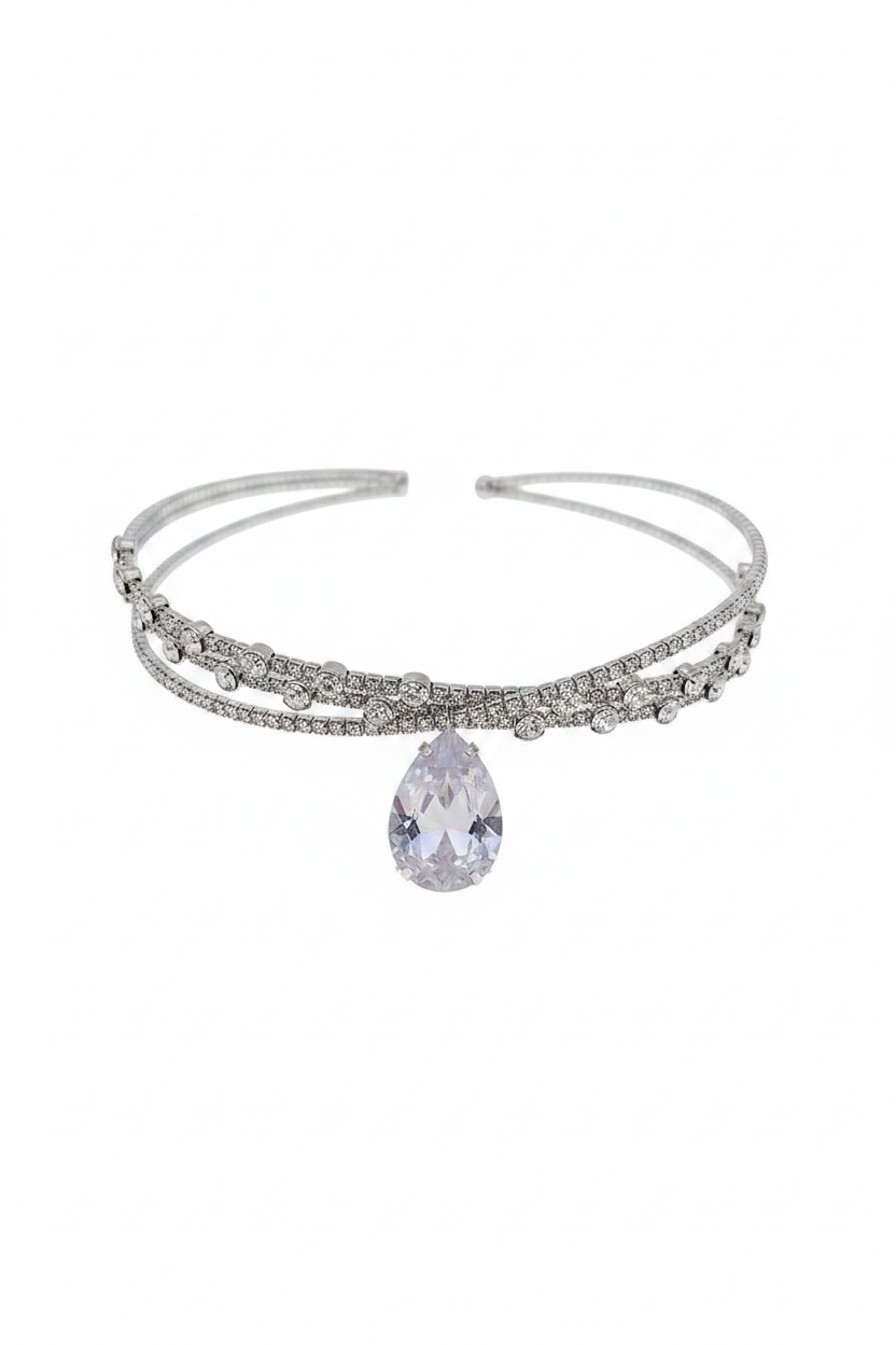 FN Simple Artificial Rhinestone Clavicle Chain Hairband Dual-purpose Necklace LOJS9
