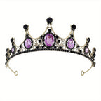 Elegant Vintage Small Baroque Crystal Tiaras Crowns, Halloween Hair Accessories, Bridal Jewelry, Rhinestone Crystal Diadem