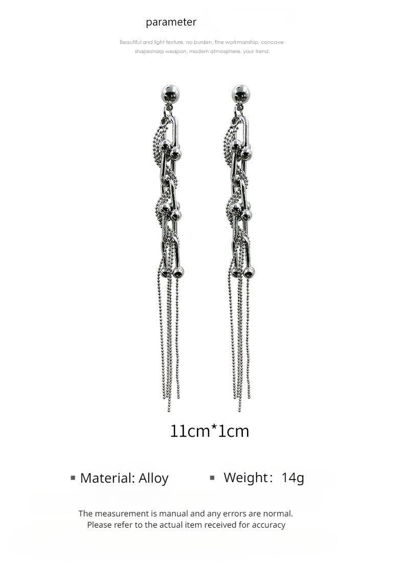 FN Long Appear Slimming Tassel Earrings LOJS6