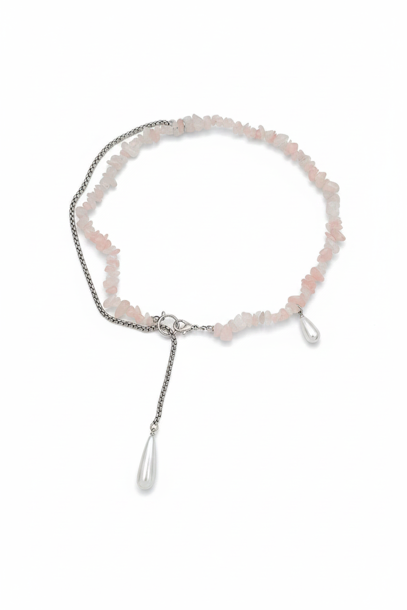 FN Asymmetric Pendant Chain Crystal Necklace LOJS84