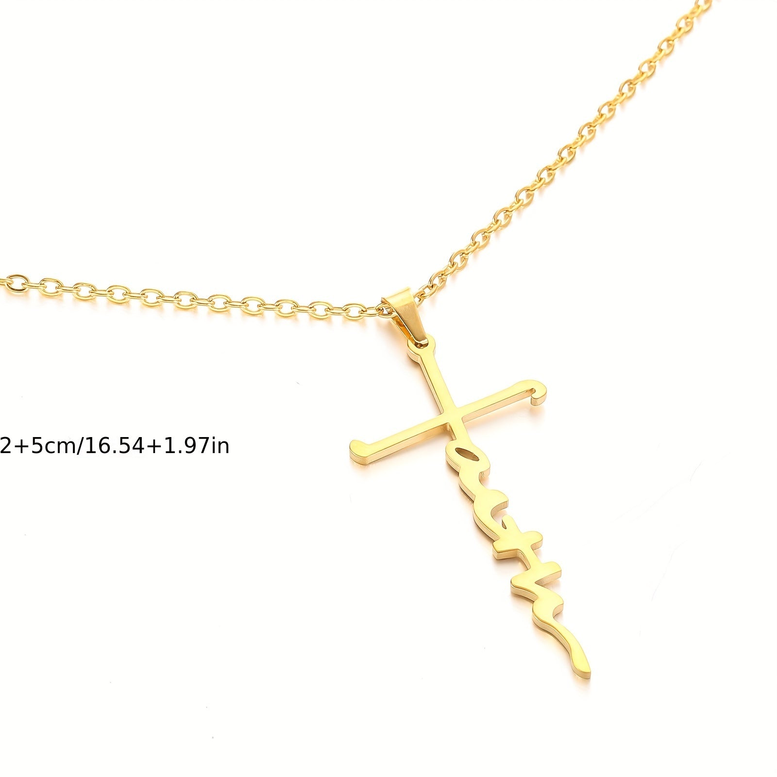 Simple Style Golden Cross Faith Multilayer Necklace Set Female Neck Jewelry Gift Accessories