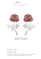 FN 925 Silver Needle Hollow Rose 3D Earrings LOJS125