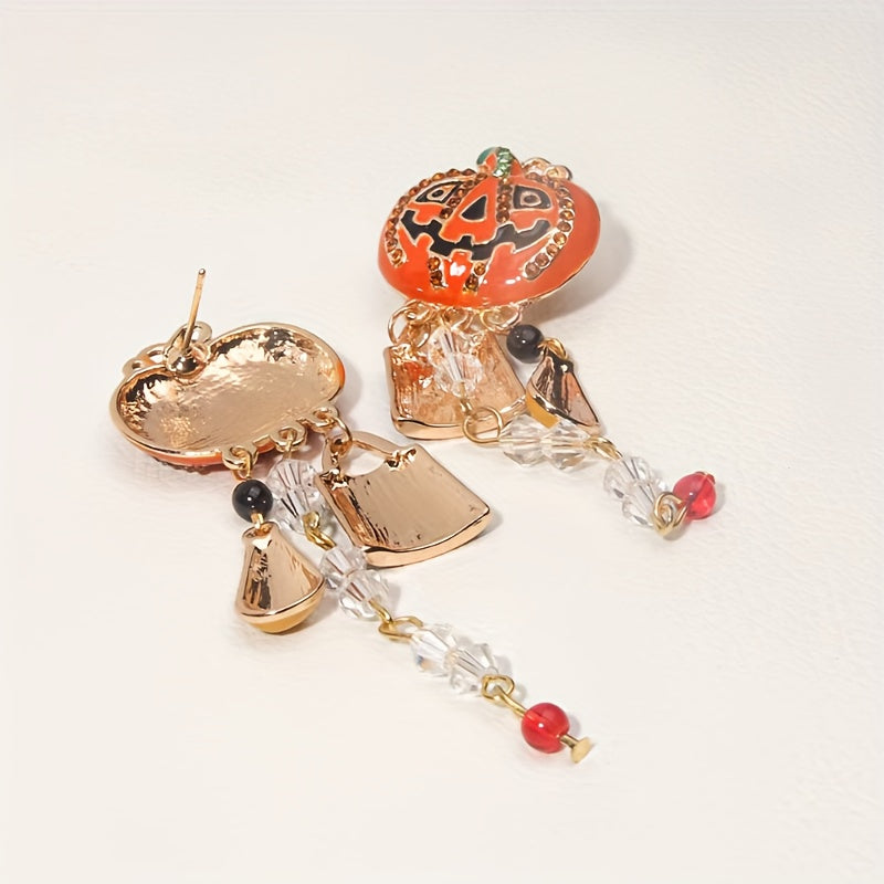 Halloween Pumpkin Head Ghost Pendant Earrings, Creative Cool Exaggerated Female Earrings