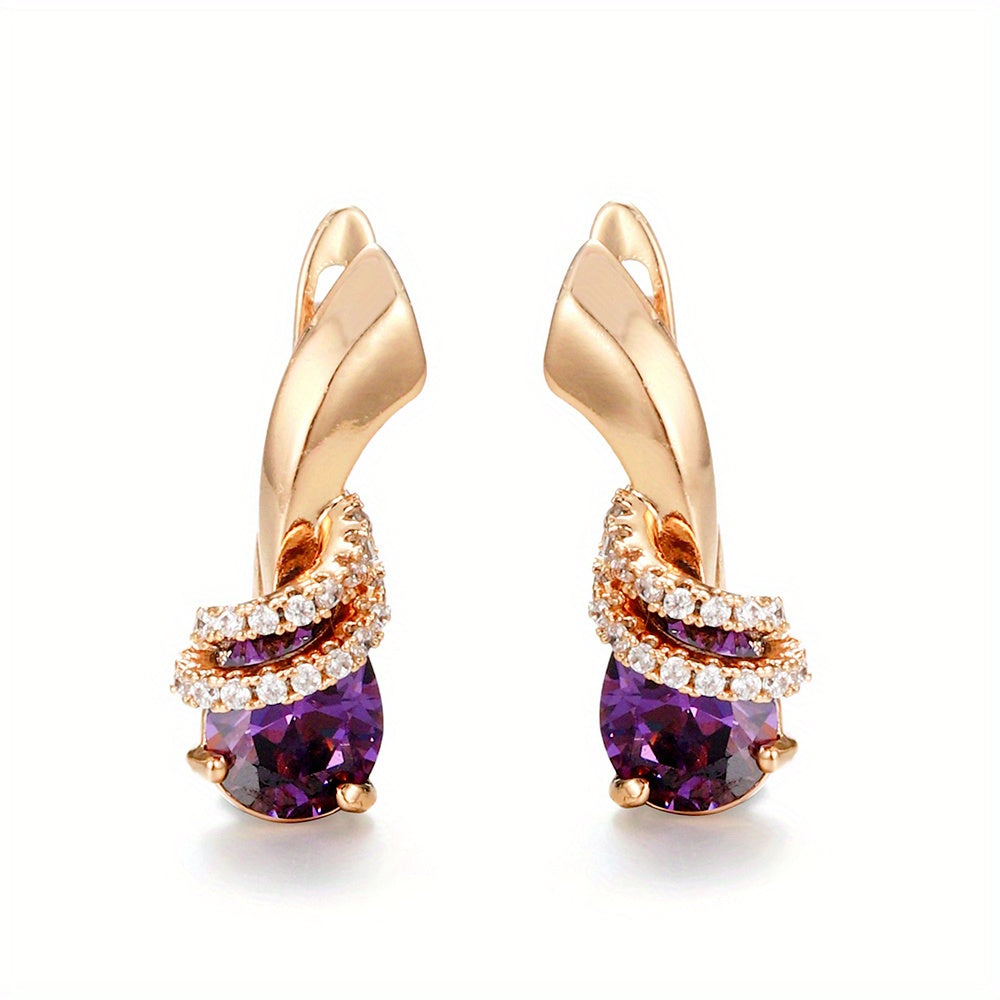 Crystal Rhinestone Hoop Earrings Simple Dangle Earrings For Women Girls Ear Jewelry Accessories